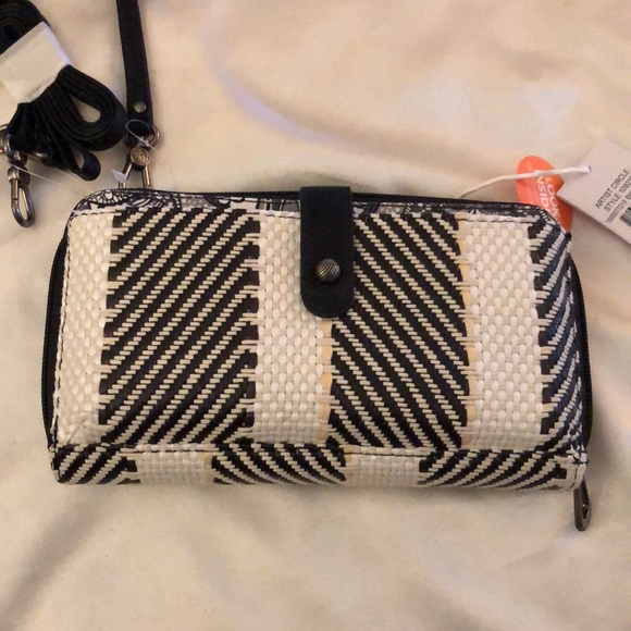 sakroots Woven Large Smart Phone Crossbody Bag Black & White Soulful Desert NWT - Picture 5 of 16